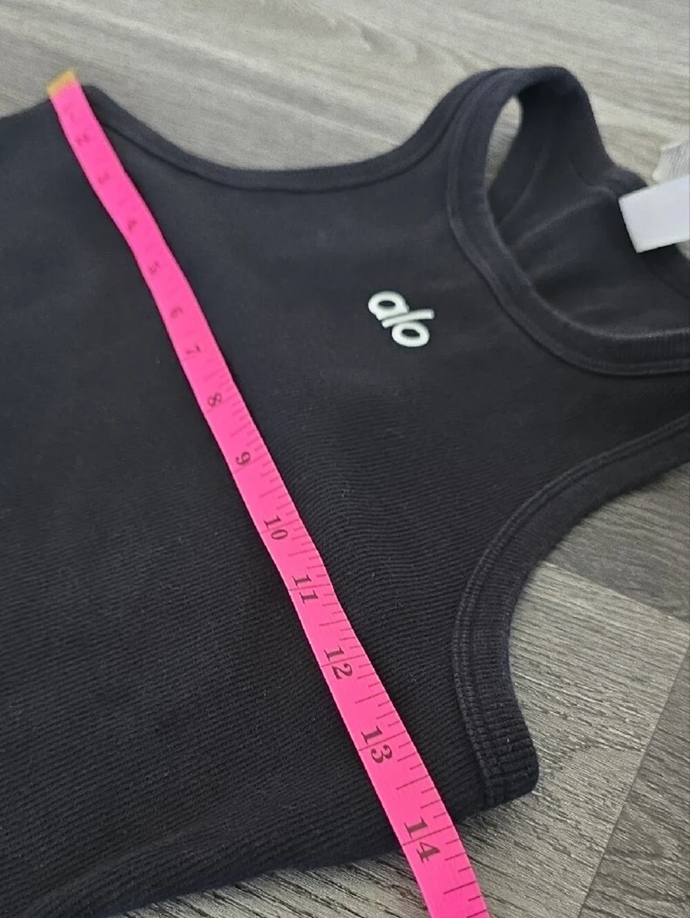 ALO Yoga Aspire Black Ribbed Crop Tank Black, S